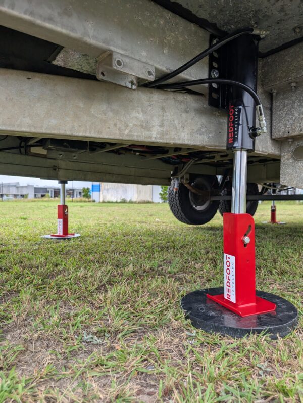 Close up shot of Redfoot Hydraulic flip legs