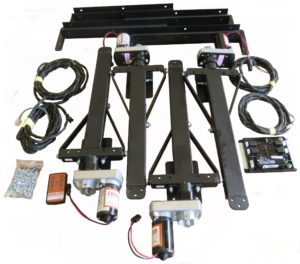 Redfoot Levelling - A set of Redfoot Electric 'Stabilisation' for Caravans and accessories for a vehicle.