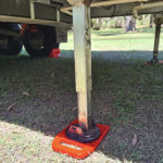 Redfoot Levelling - The ground is green with Redfoot Levelling 'Anti Ant' Stabilizer Pads.