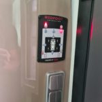 Redfoot Levelling - A door handle with a red light on it using the Redfoot Levelling Fiat 'AutoLift' System.
