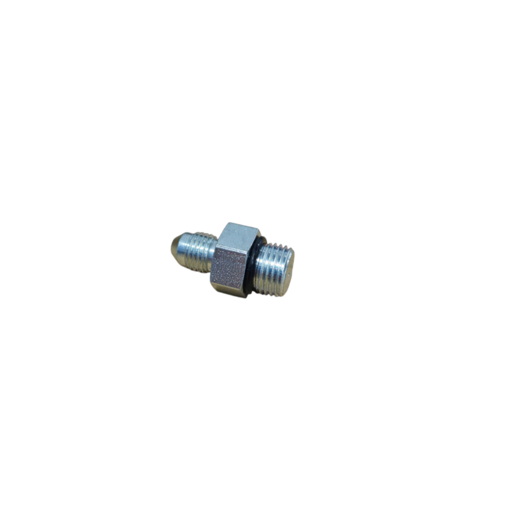 Straight 9/16" UNO to 7/16" JIC Fitting with Restrictor (EQ1403)