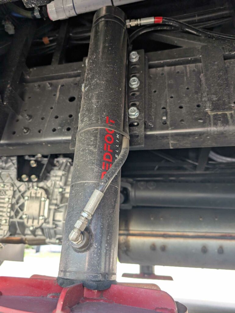 Close-up of hydraulic jack